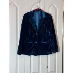 Emerald Green Velvet Blazer | Women’s Medium | Classic Tailored Fit